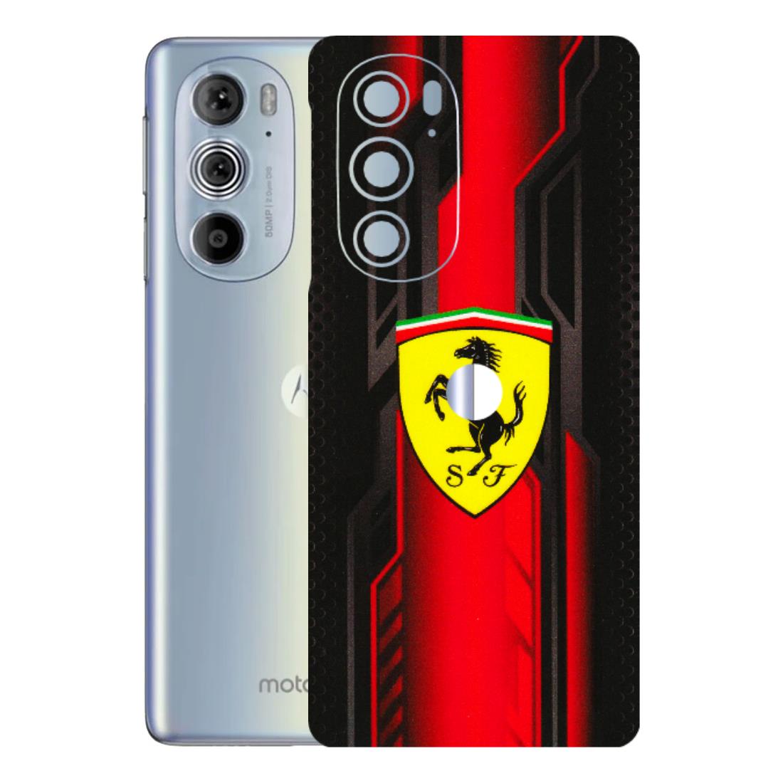 Motorola Phone Skins (All Models) - Black Ferrari Logo - 3D Embossed Finish (L-253) Motorola Moto Edge 30 Pro 5G