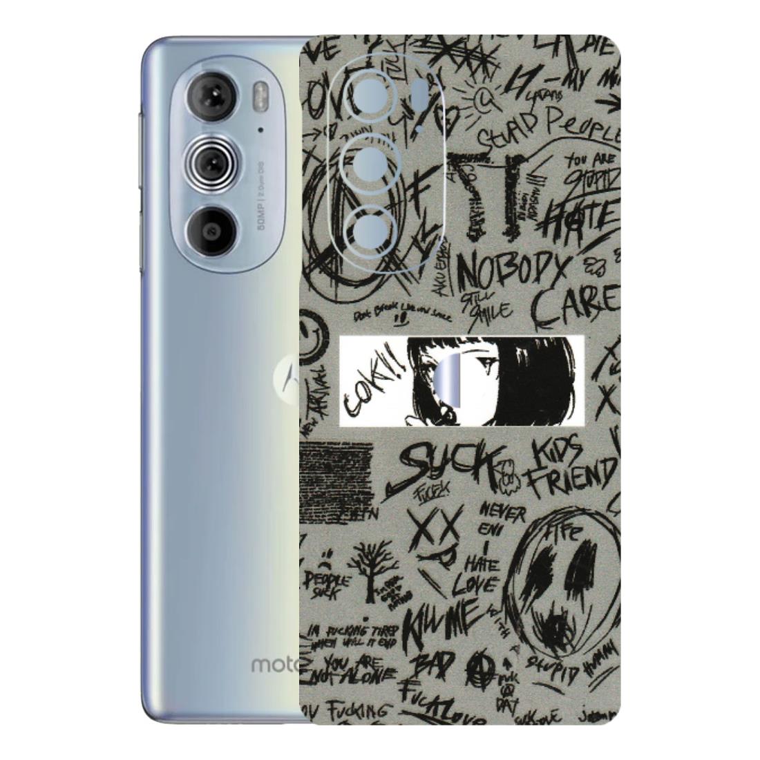 Motorola Phone Skins (All Models) - Never Have Love Anime - 3D Embossed Finish (L-260) Motorola Moto Edge 30 Pro 5G