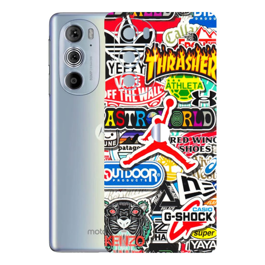 Motorola Phone Skins (All Models) - Multi Brands Sticker Graffiti - 3D Embossed Finish (L-37) Motorola Moto Edge 30 Pro 5G