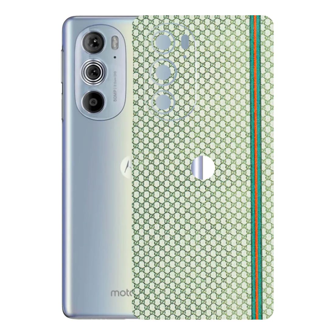 Motorola Phone Skins (All Models) - Gucci Fabric Pattern - 3D Embossed Finish (L-73) Motorola Moto Edge 30 Pro 5G