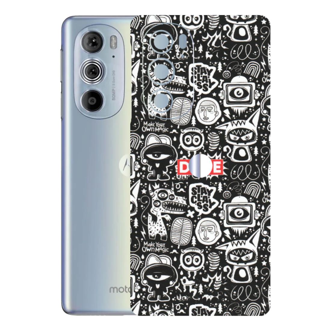 Motorola Phone Skins (All Models) - Dope Stay Classy Black Doodles - Matte Finish (M-126) Motorola Moto Edge 30 Pro 5G