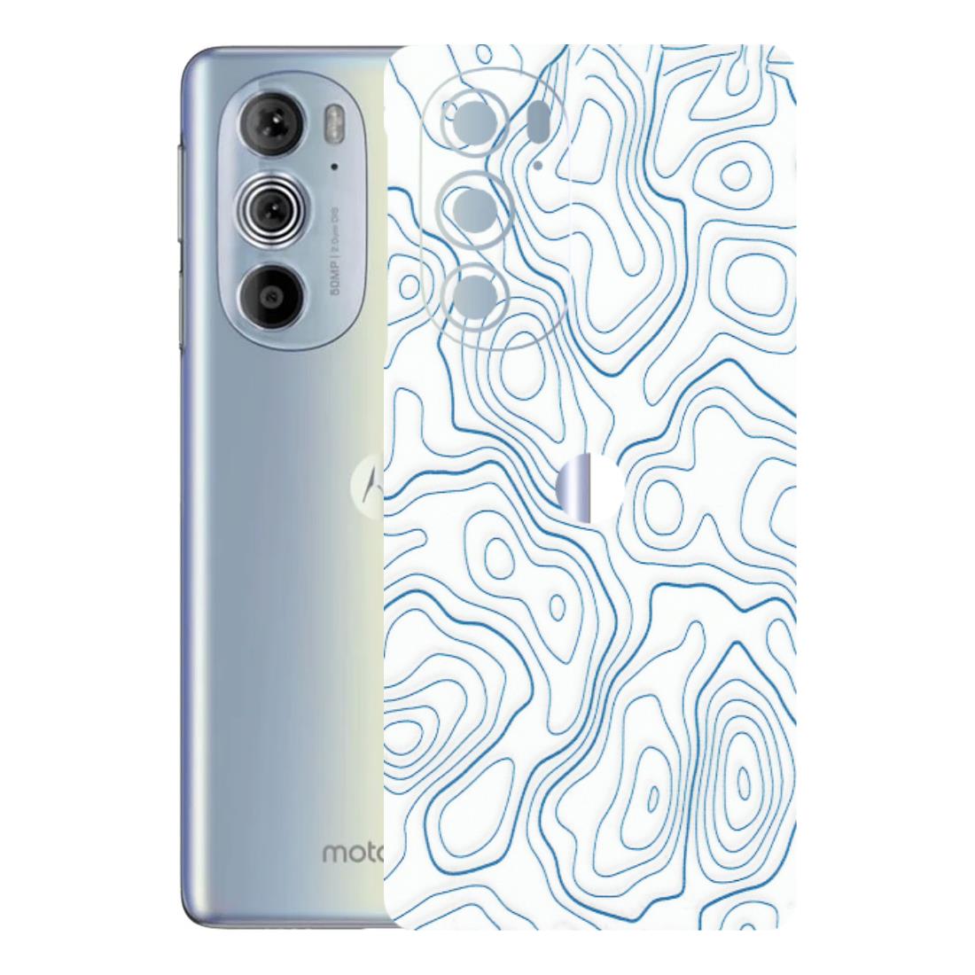 Motorola Phone Skins (All Models) - Blue And White Swirls - Matte Finish (M-139) Motorola Moto Edge 30 Pro 5G