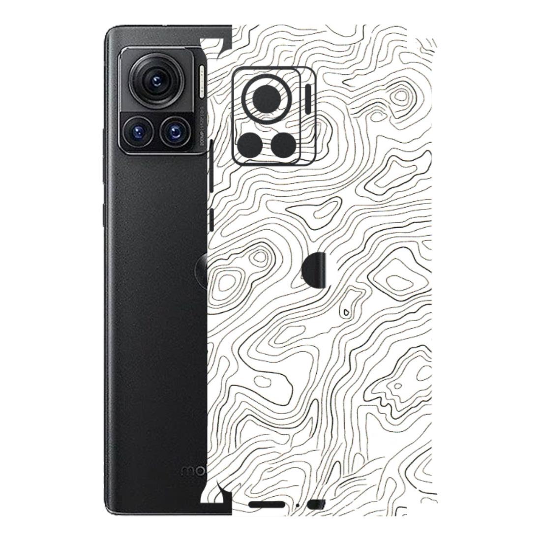 Motorola Phone Skins (All Models) - White Black Swirls - 3D Embossed Finish (L-219) Motorola Moto Edge 30 Ultra (5G)