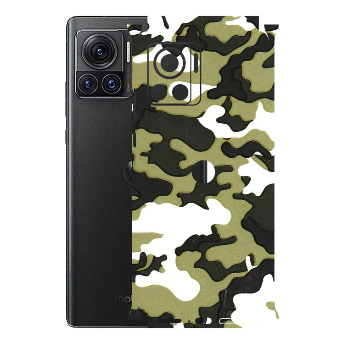 Motorola Phone Skins (All Models) - Camouflages White And Green - 3D Embossed Finish (L-243) Motorola Moto Edge 30 Ultra (5G)