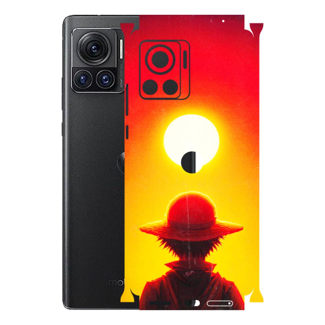 Motorola Phone Skins (All Models) - Cool Sunset With Monkey D.Luffy Anime - 3D Embossed Finish (L-329) Motorola Moto Edge 30 Ultra (5G)