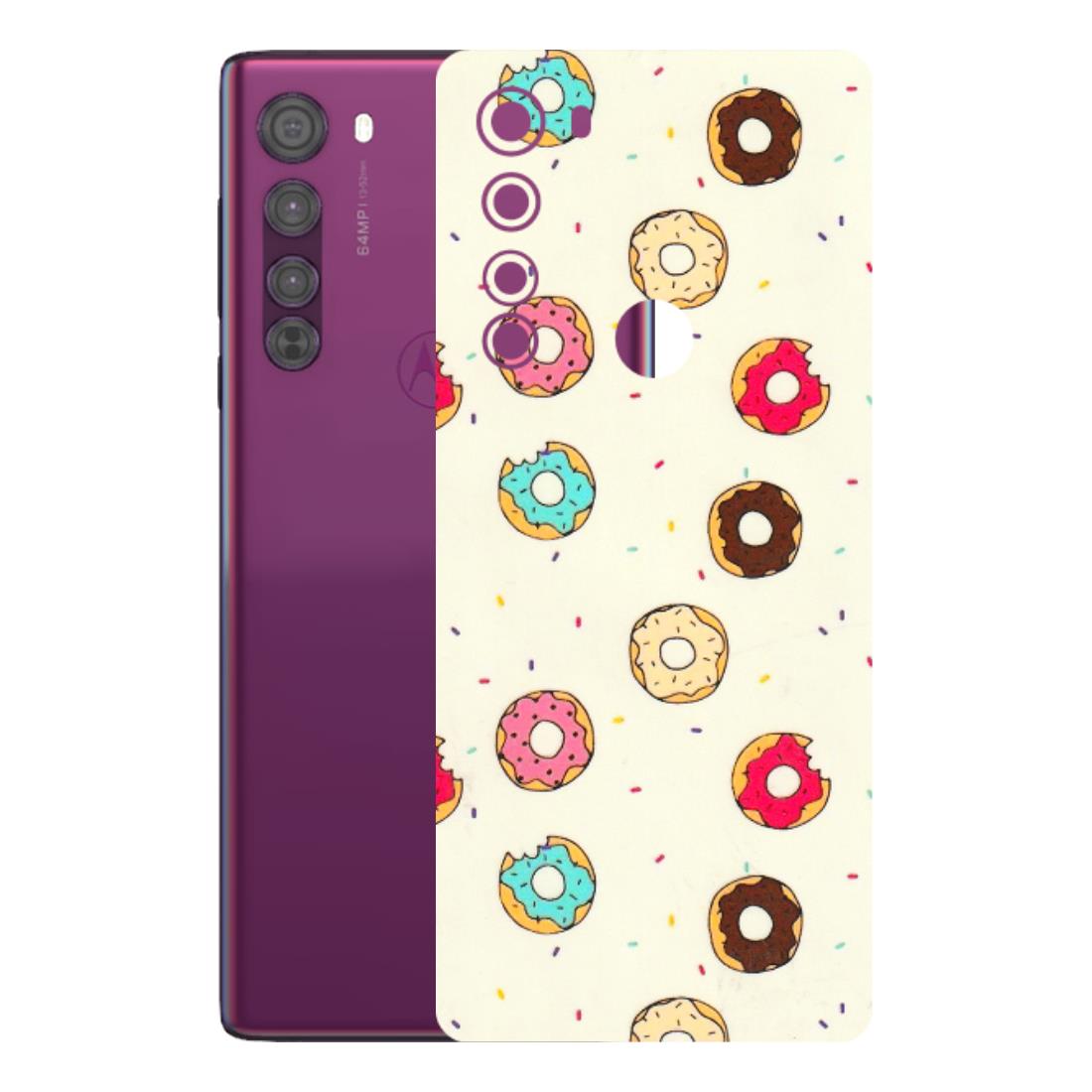 Motorola Phone Skins (All Models) - Mini Donuts Doodle Art - 3D Embossed Finish (L-122) Motorola Moto Edge