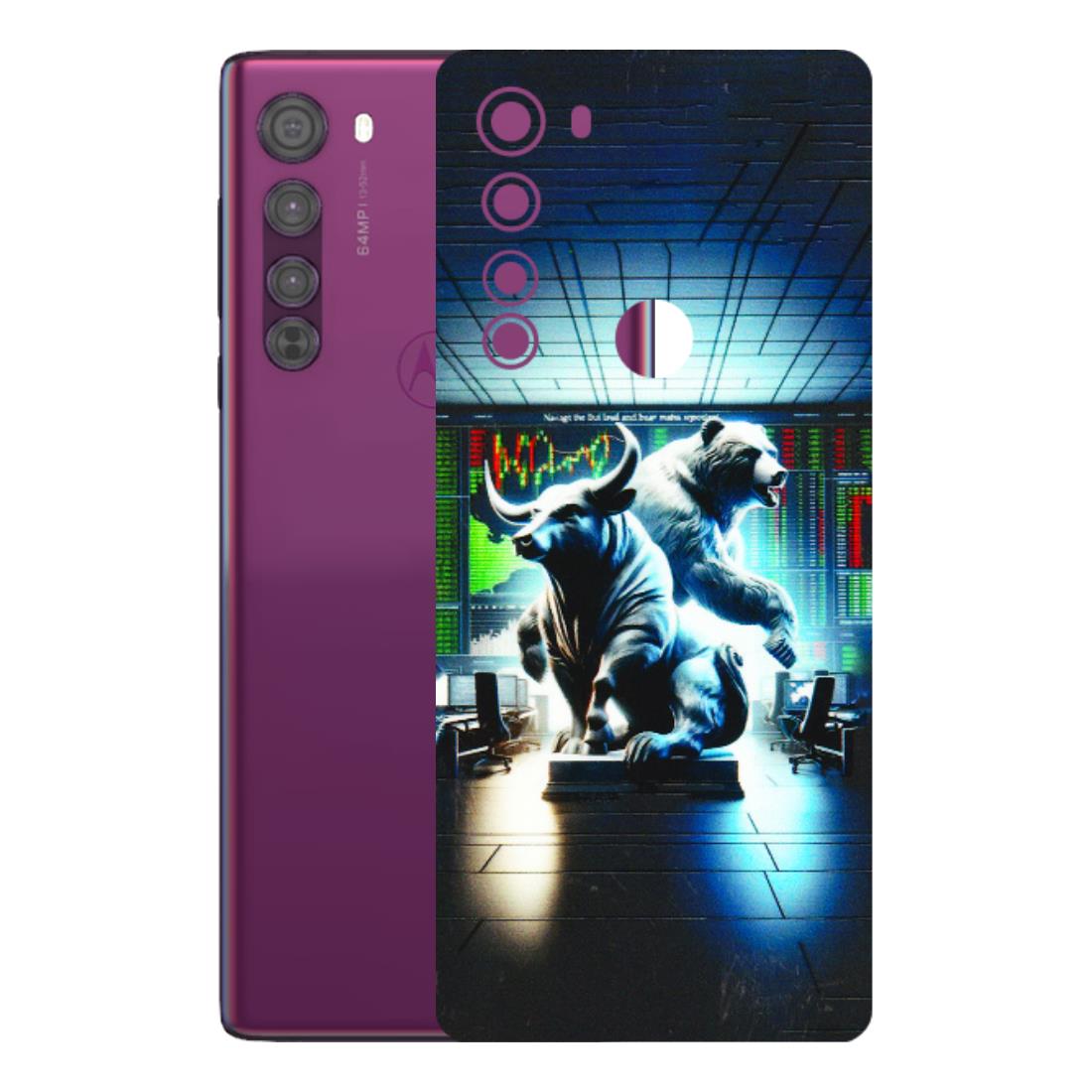 Motorola Phone Skins (All Models) - Stock Market Sensex Bear vs Bulls - 3D Embossed Finish (L-15) Motorola Moto Edge