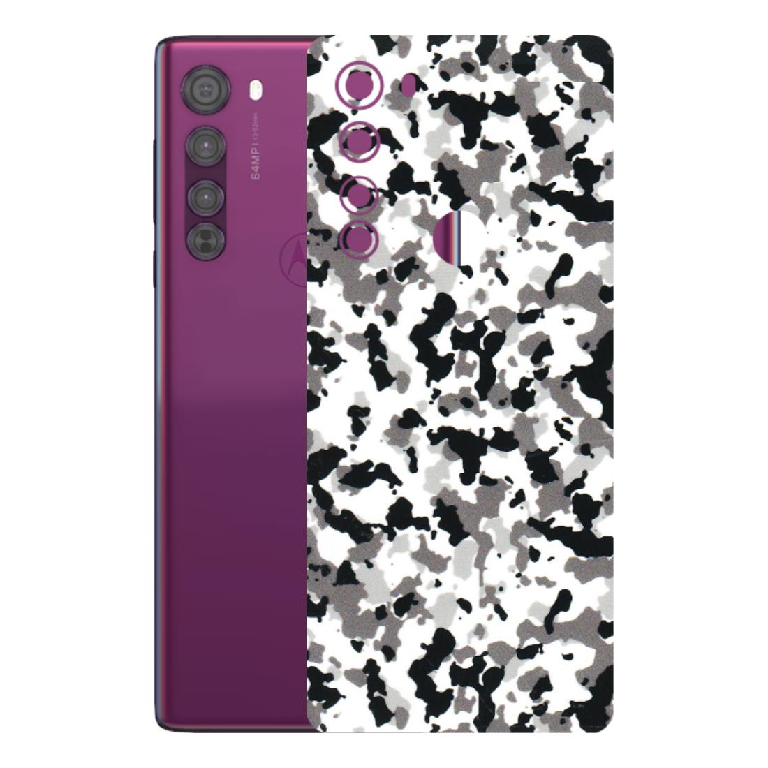 Motorola Phone Skins (All Models) - White Black Camouflage - 3D Embossed Finish (L-18) Motorola Moto Edge