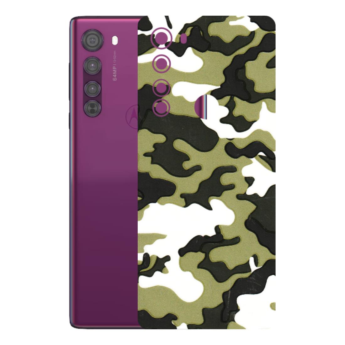 Motorola Phone Skins (All Models) - Camouflages White And Green - 3D Embossed Finish (L-243) Motorola Moto Edge