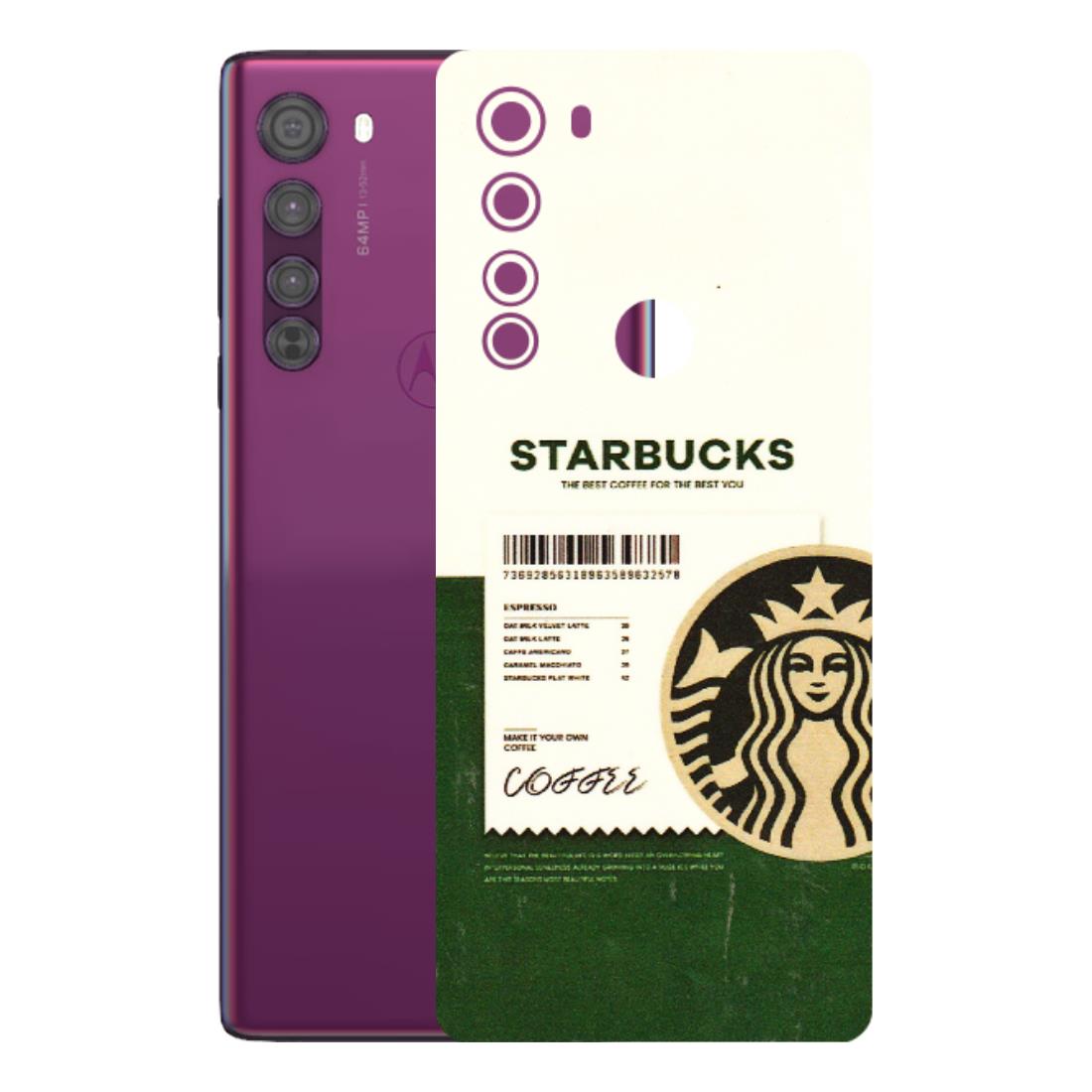 Motorola Phone Skins (All Models) - Starbucks Barcode - 3D Embossed Finish (L-308) Motorola Moto Edge