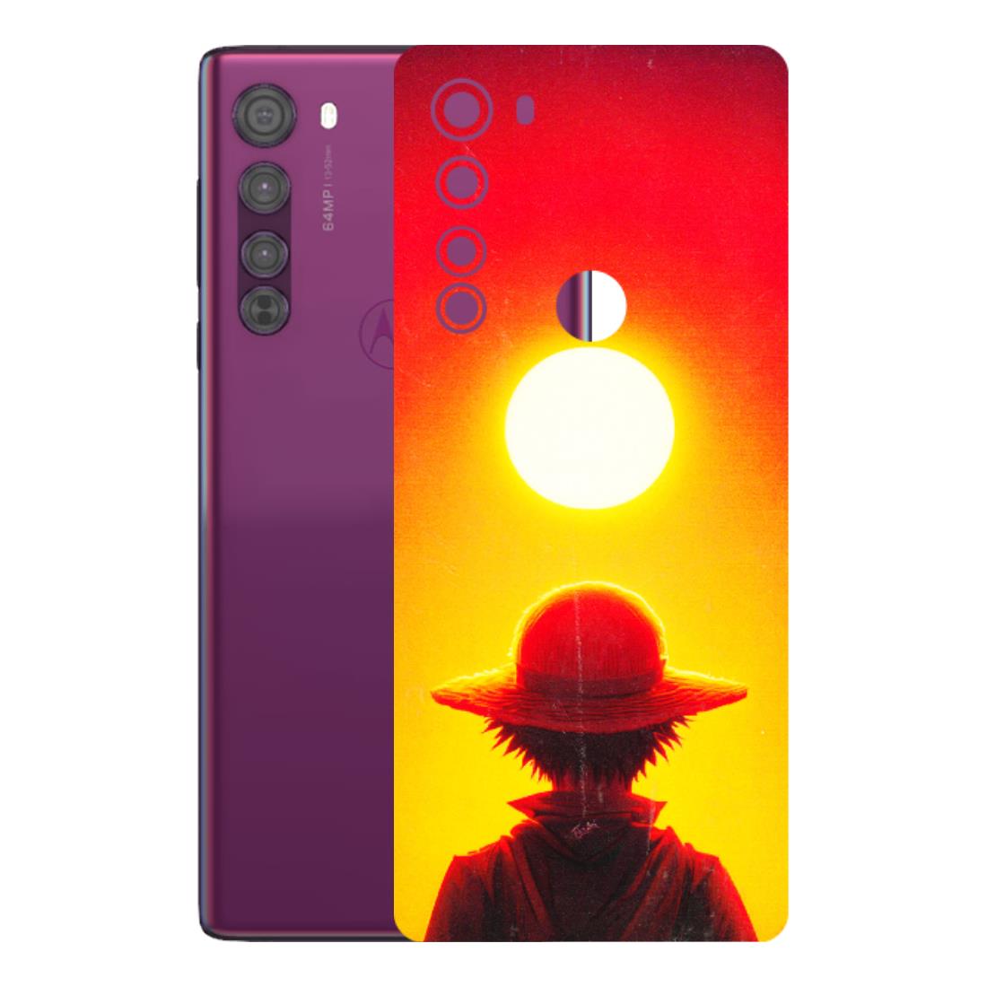 Motorola Phone Skins (All Models) - Cool Sunset With Monkey D.Luffy Anime - 3D Embossed Finish (L-329) Motorola Moto Edge