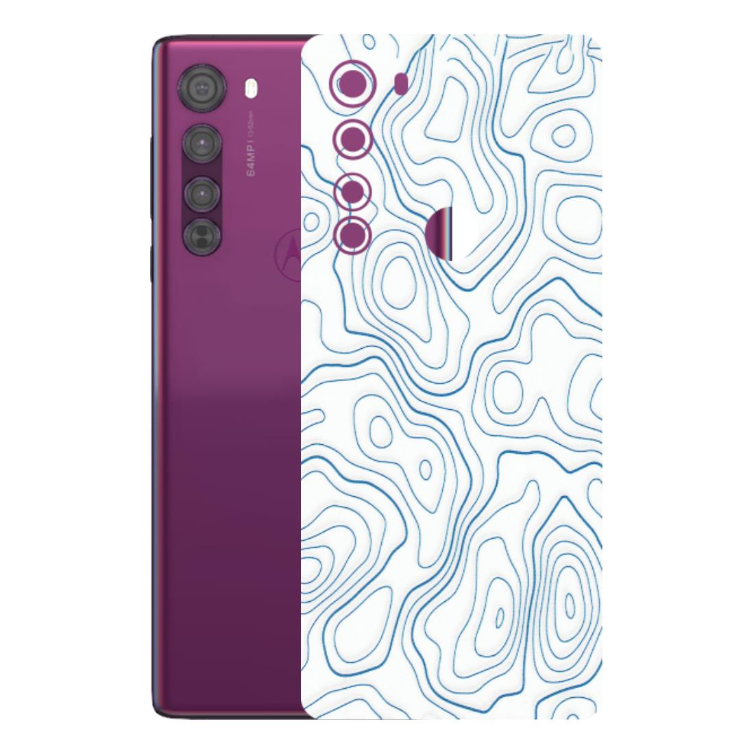 Motorola Phone Skins (All Models) - Blue And White Swirls - Matte Finish (M-139) Motorola Moto Edge
