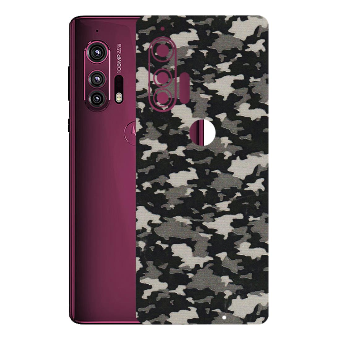Motorola Phone Skins (All Models) - Black/Grey Camoflaunge - 3D Embossed Finish (L-142) Motorola Moto Edge Plus