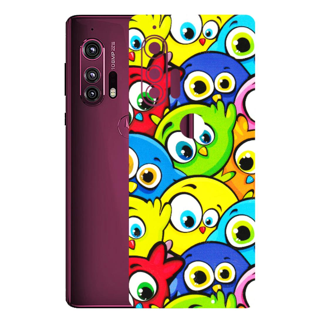 Motorola Phone Skins (All Models) - Cute Fluffy Birds - 3D Embossed Finish (L-213) Motorola Moto Edge Plus