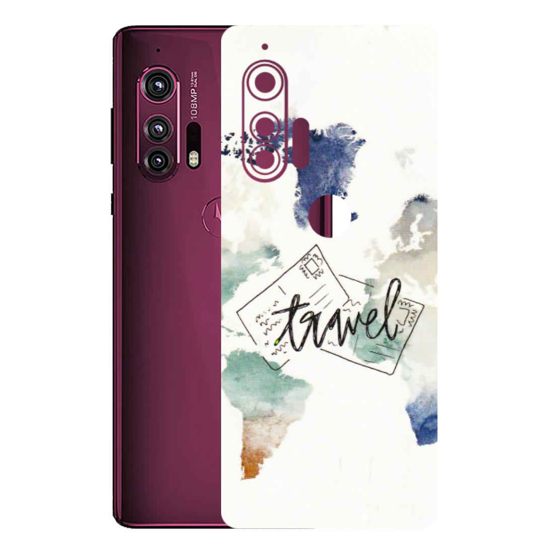 Motorola Phone Skins (All Models) - Travel The World - 3D Embossed Finish (L-232) Motorola Moto Edge Plus