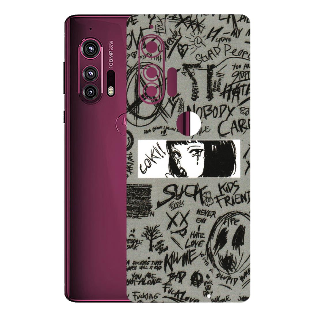 Motorola Phone Skins (All Models) - Never Have Love Anime - 3D Embossed Finish (L-260) Motorola Moto Edge Plus