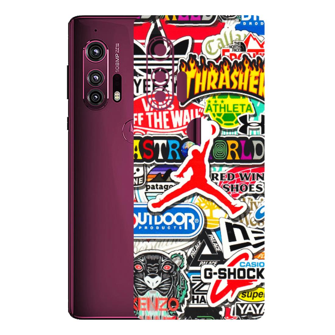 Motorola Phone Skins (All Models) - Multi Brands Sticker Graffiti - 3D Embossed Finish (L-37) Motorola Moto Edge Plus