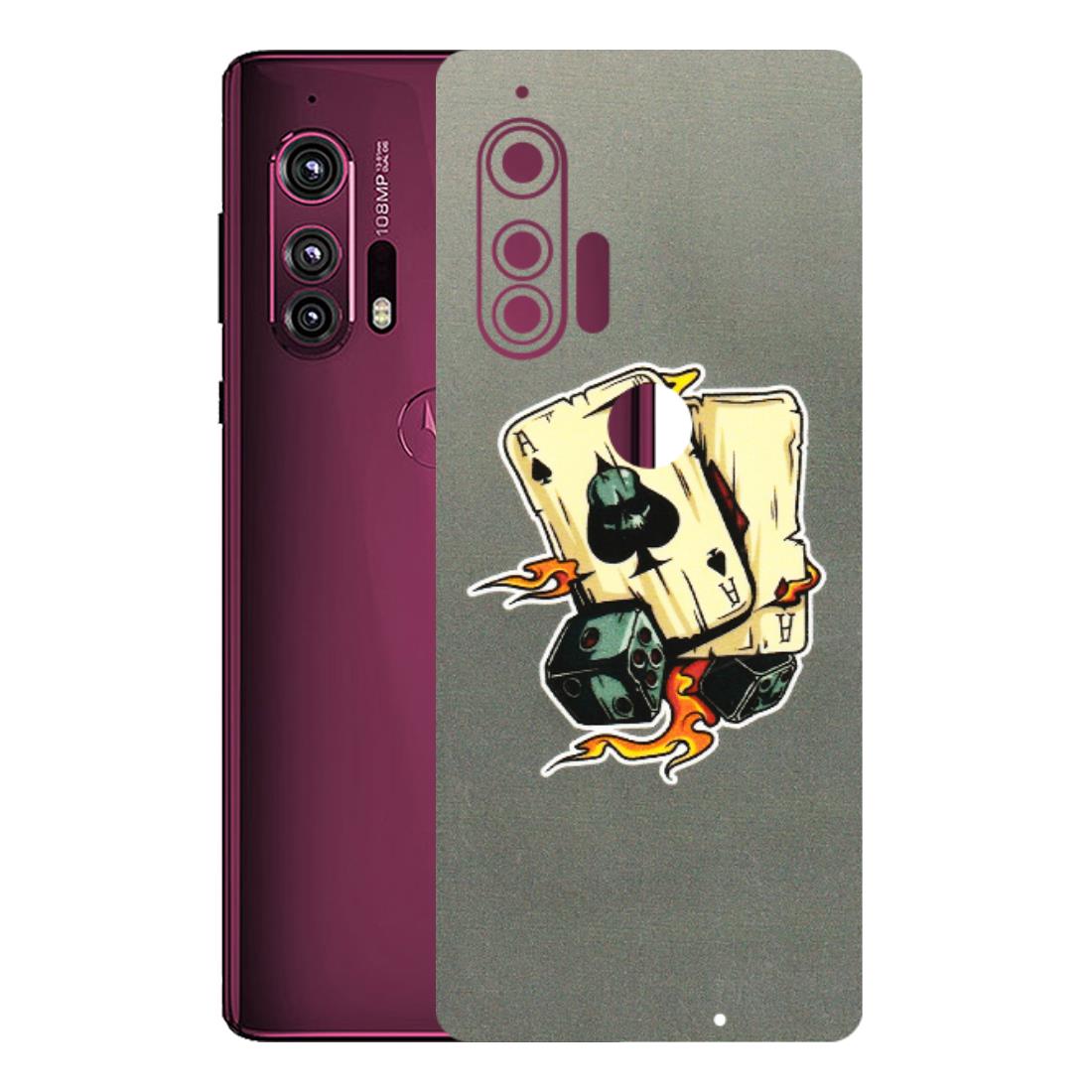 Motorola Phone Skins (All Models) - Grey Cards Of Ace - 3D Embossed Finish (L-77) Motorola Moto Edge Plus