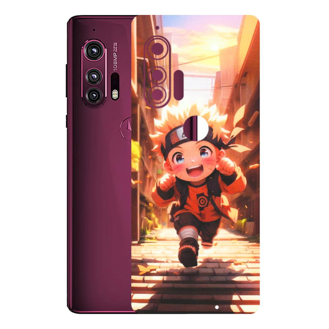 Motorola Phone Skins (All Models) - Naruto Cute Toon Running - Matte Finish (M-04) Motorola Moto Edge Plus