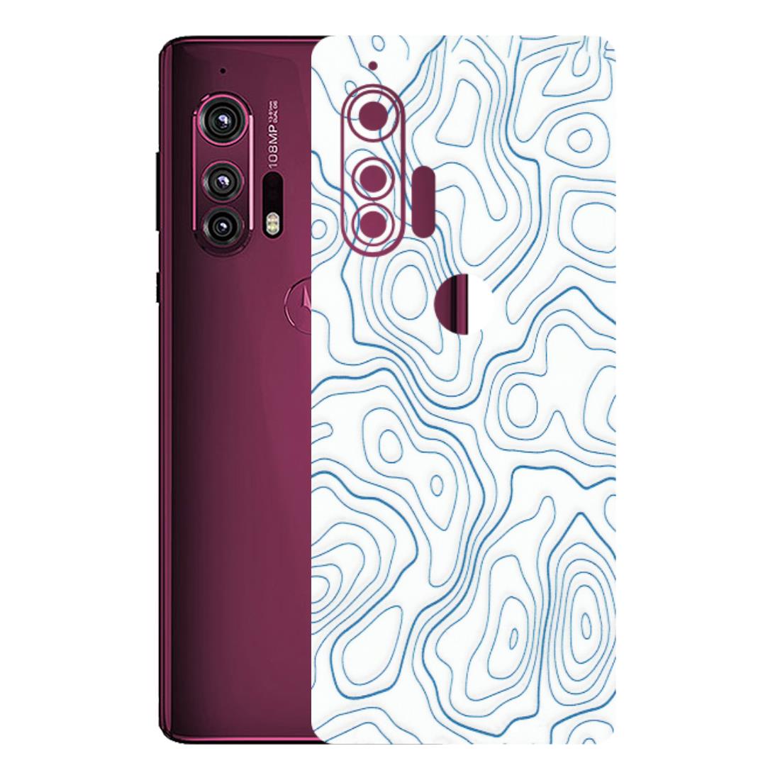 Motorola Phone Skins (All Models) - Blue And White Swirls - Matte Finish (M-139) Motorola Moto Edge Plus