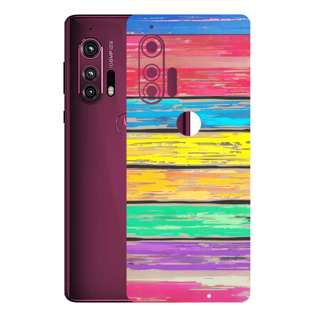 Motorola Phone Skins (All Models) - Multi Colour Wooden Wall - Matte Finish (M-96) Motorola Moto Edge Plus
