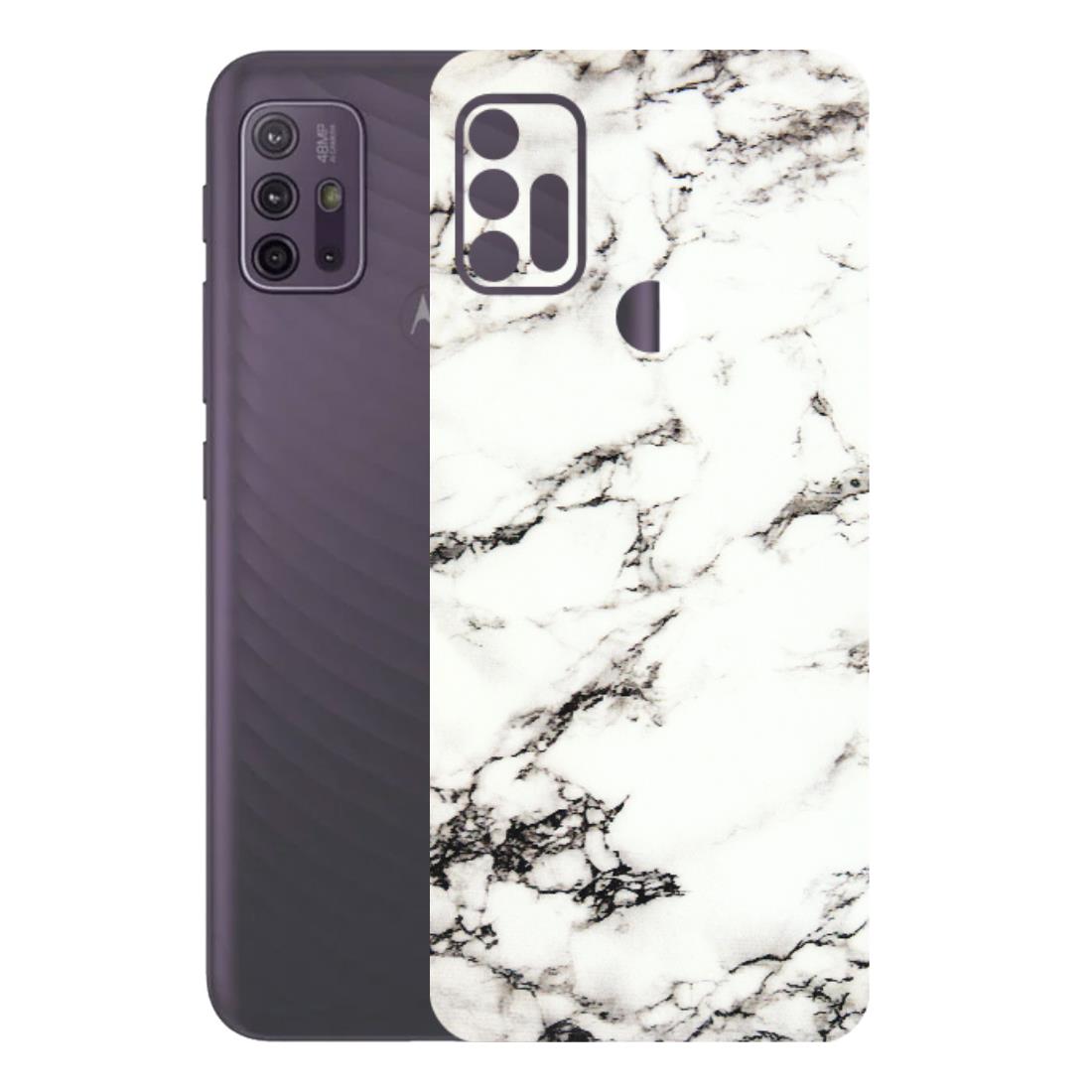 Motorola Phone Skins (All Models) - Black and White Marble Texture - 3D Embossed Finish (L-124) Motorola Moto G10 Power
