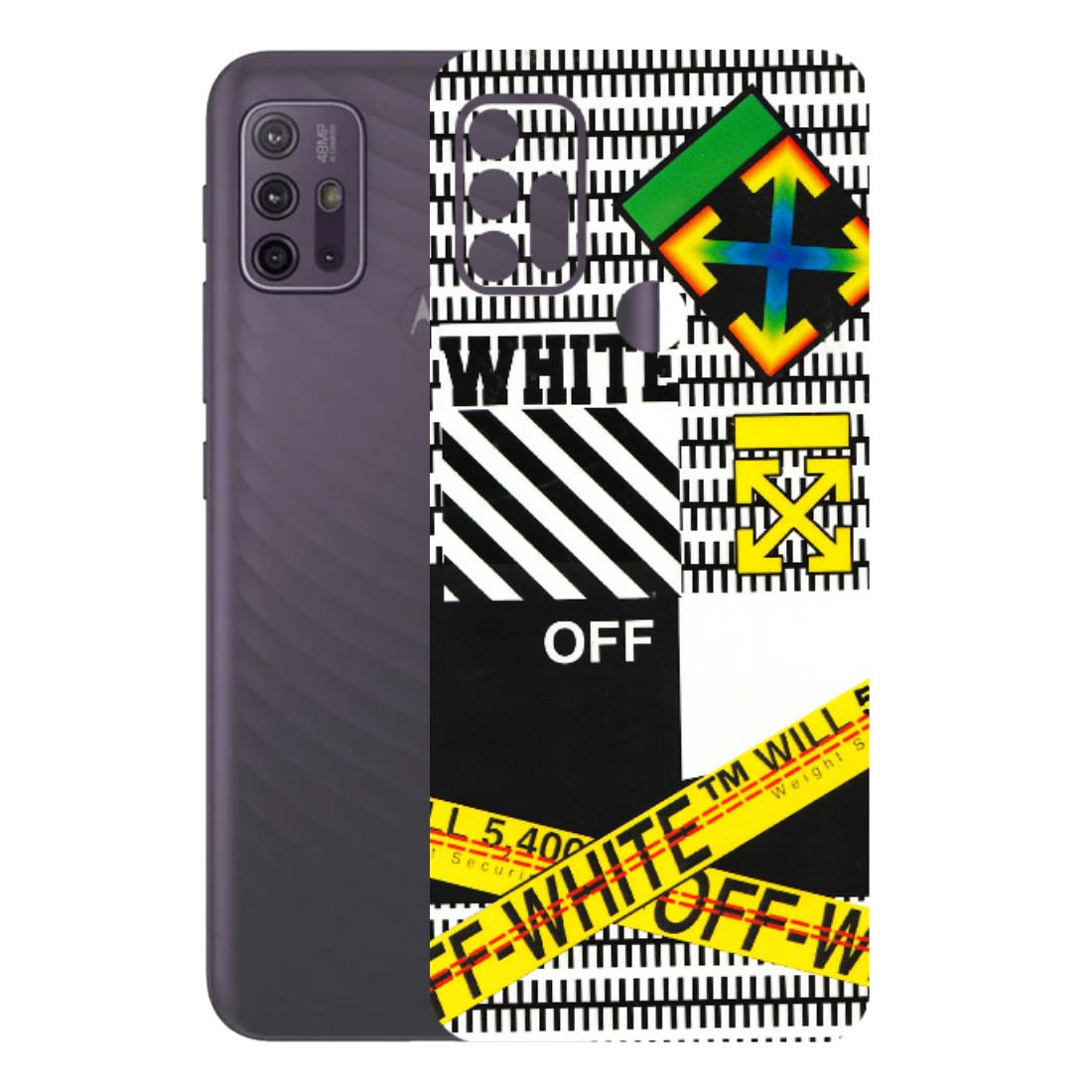 Motorola Phone Skins (All Models) - White Off Abstract - 3D Embossed Finish (L-172) Motorola Moto G10 Power