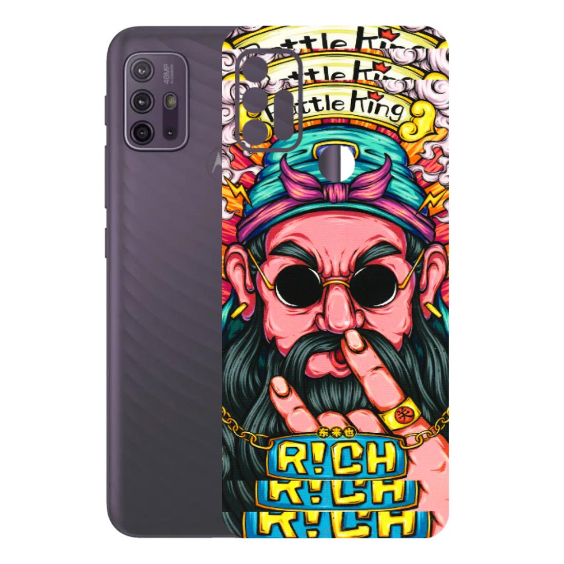 Motorola Phone Skins (All Models) - Battle King Dude Face - 3D Embossed Finish (L-178) Motorola Moto G10 Power