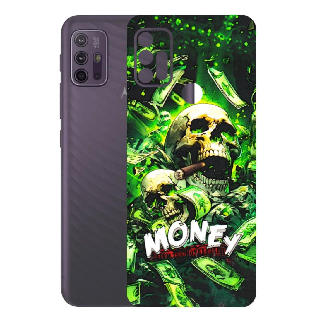 Motorola Phone Skins (All Models) - Skull Money - 3D Embossed Finish (L-303) Motorola Moto G10 Power