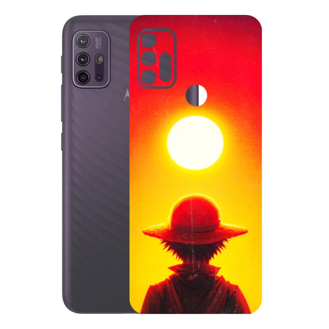 Motorola Phone Skins (All Models) - Cool Sunset With Monkey D.Luffy Anime - 3D Embossed Finish (L-329) Motorola Moto G10 Power
