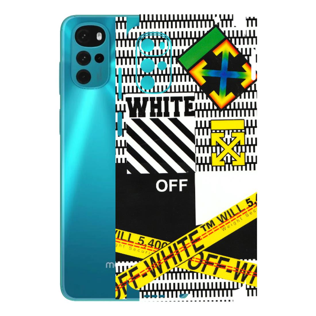Motorola Phone Skins (All Models) - White Off Abstract - 3D Embossed Finish (L-172) Motorola Moto G22