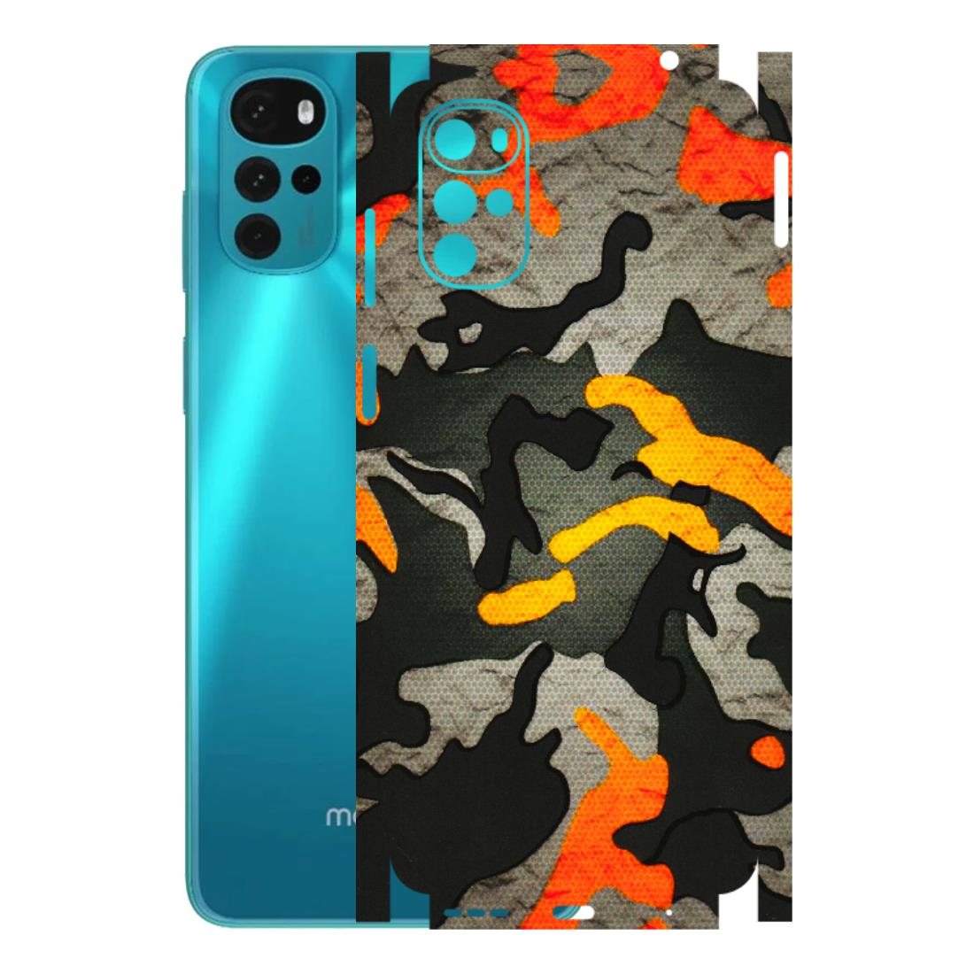 Motorola Phone Skins (All Models) - Orange Camouflage - 3D Embossed Finish (L-204) Motorola Moto G22