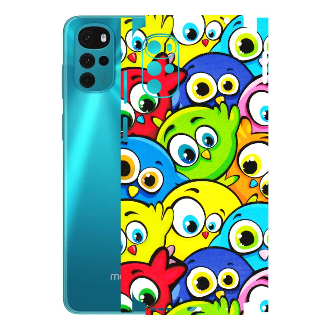 Motorola Phone Skins (All Models) - Cute Fluffy Birds - 3D Embossed Finish (L-213) Motorola Moto G22