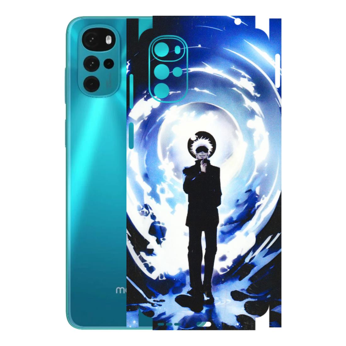 Motorola Phone Skins (All Models) - Satoru Gojo Dark Blue - 3D Embossed Finish (L-235) Motorola Moto G22