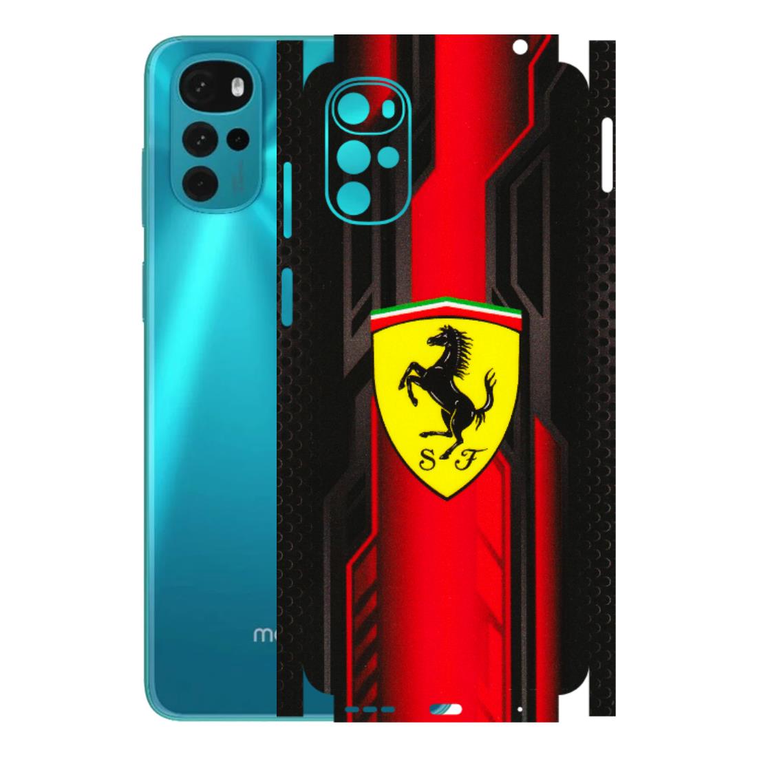 Motorola Phone Skins (All Models) - Black Ferrari Logo - 3D Embossed Finish (L-253) Motorola Moto G22