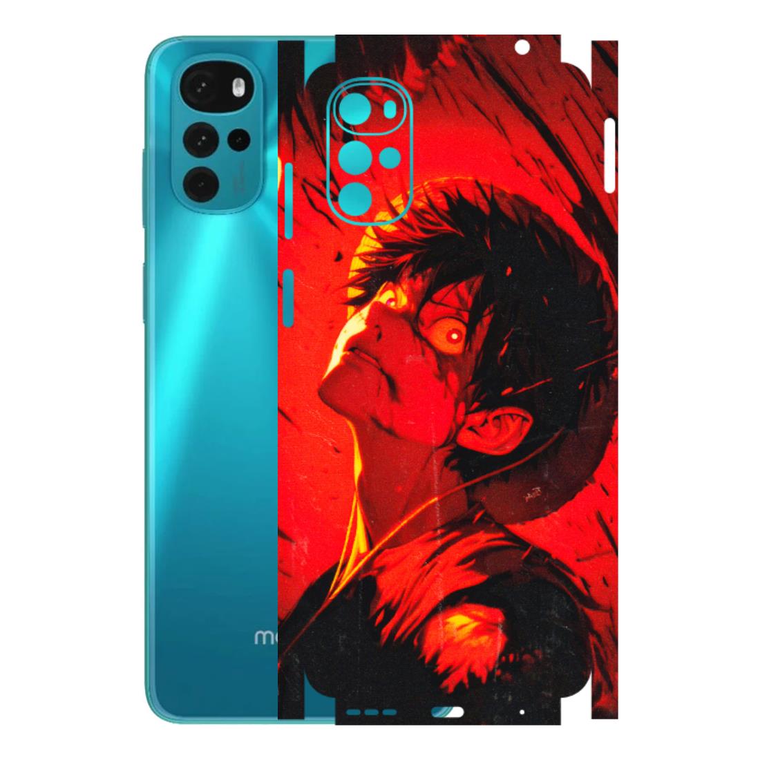 Motorola Phone Skins (All Models) - D.Luffy Power Up One Piece Anime - 3D Embossed Finish (L-326) Motorola Moto G22