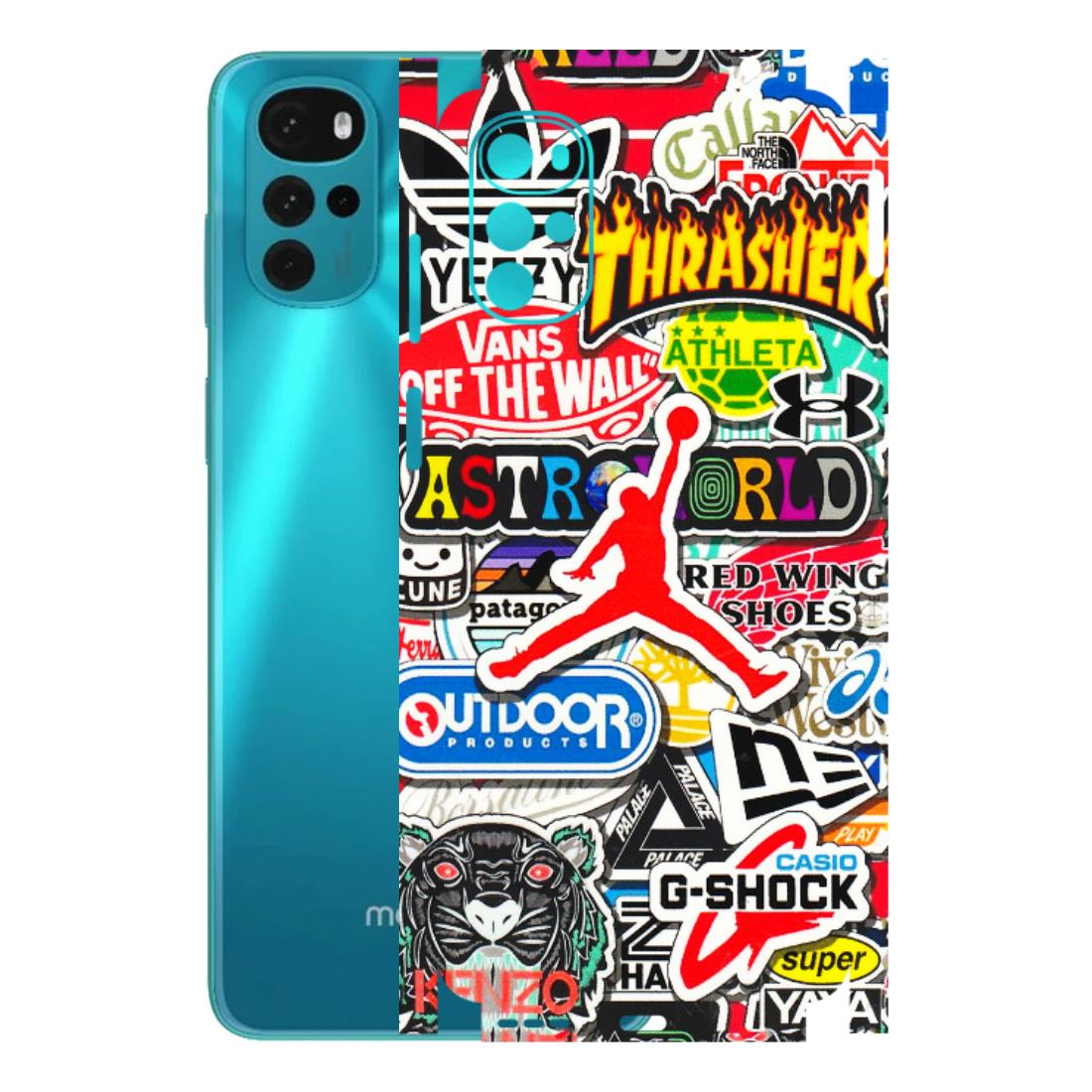 Motorola Phone Skins (All Models) - Multi Brands Sticker Graffiti - 3D Embossed Finish (L-37) Motorola Moto G22