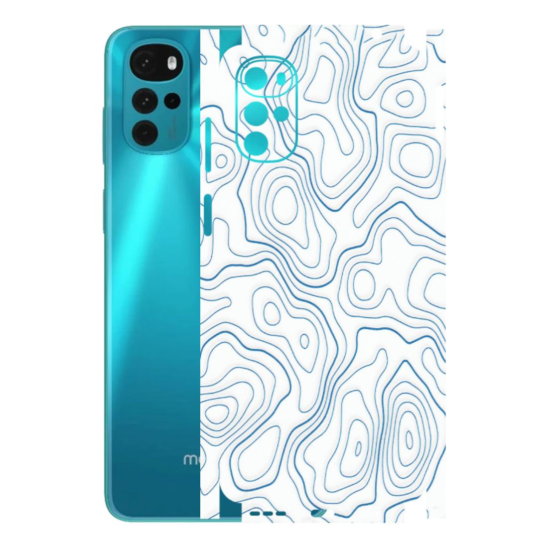 Motorola Phone Skins (All Models) - Blue And White Swirls - Matte Finish (M-139) Motorola Moto G22