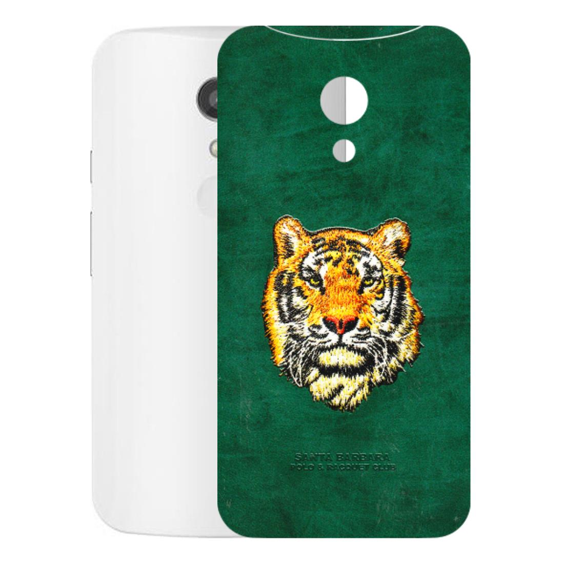 Motorola Phone Skins (All Models) - Leather Feel Tiger - 3D Embossed Finish (L-111) Motorola Moto G2