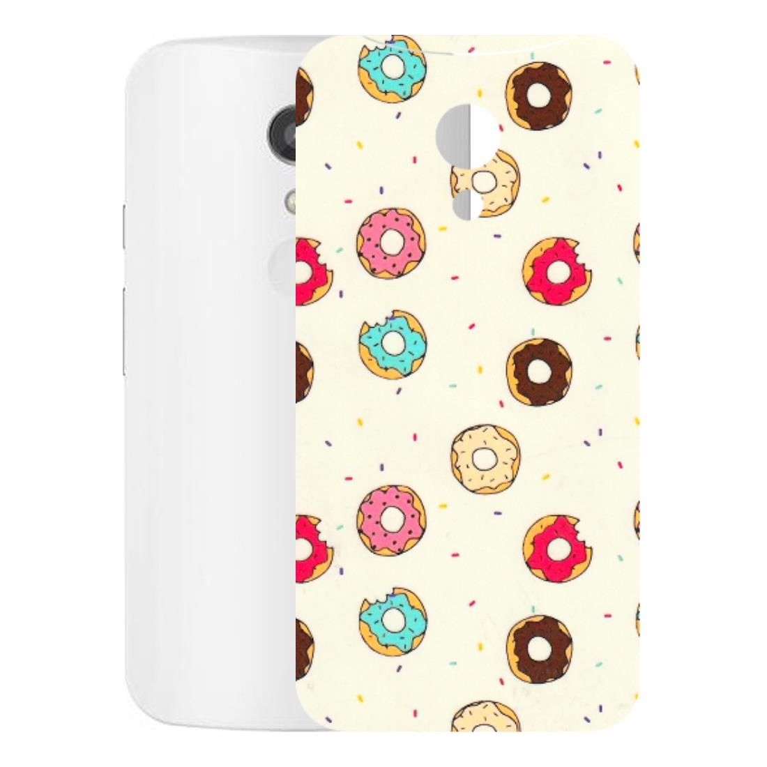 Motorola Phone Skins (All Models) - Mini Donuts Doodle Art - 3D Embossed Finish (L-122) Motorola Moto G2