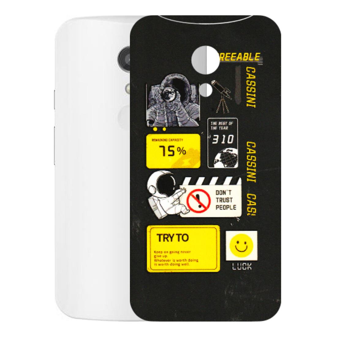 Motorola Phone Skins (All Models) - Black Cassini - 3D Embossed Finish (L-161) Motorola Moto G2