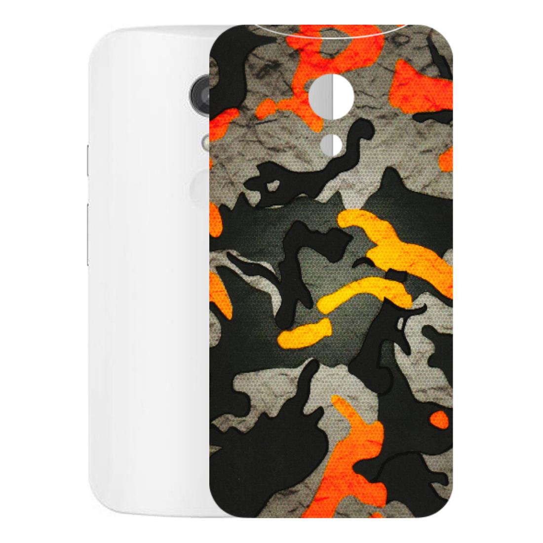 Motorola Phone Skins (All Models) - Orange Camouflage - 3D Embossed Finish (L-204) Motorola Moto G2