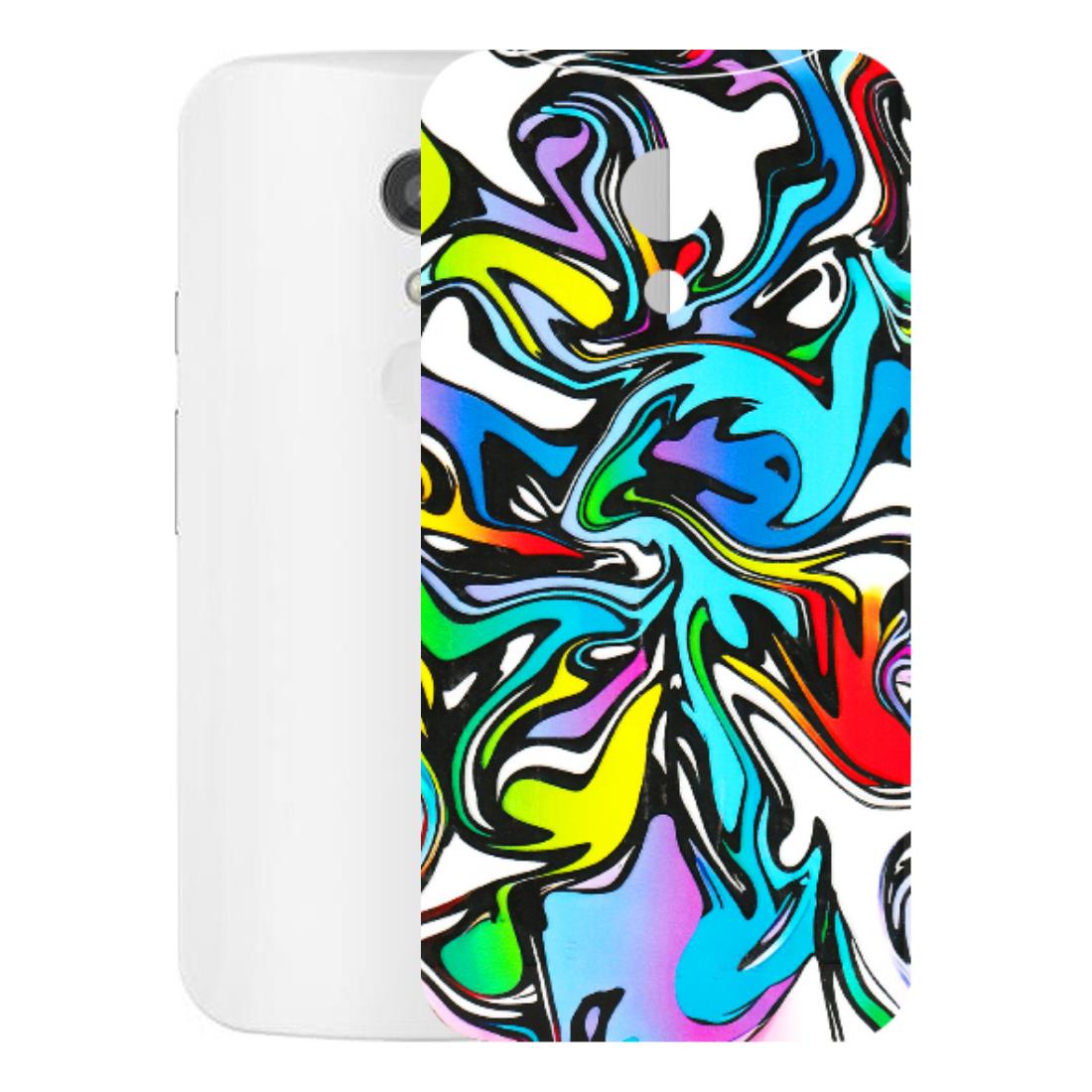 Motorola Phone Skins (All Models) - Abstract Colour Paints - 3D Embossed Finish (L-271) Motorola Moto G2