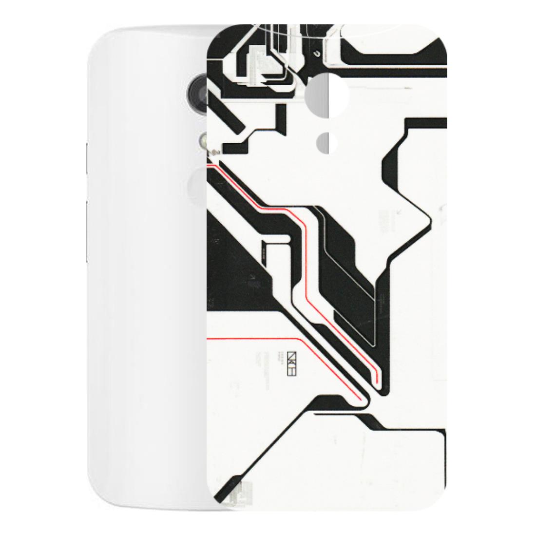 Motorola Phone Skins (All Models) - White Techy Logo - 3D Embossed Finish (L-312) Motorola Moto G2