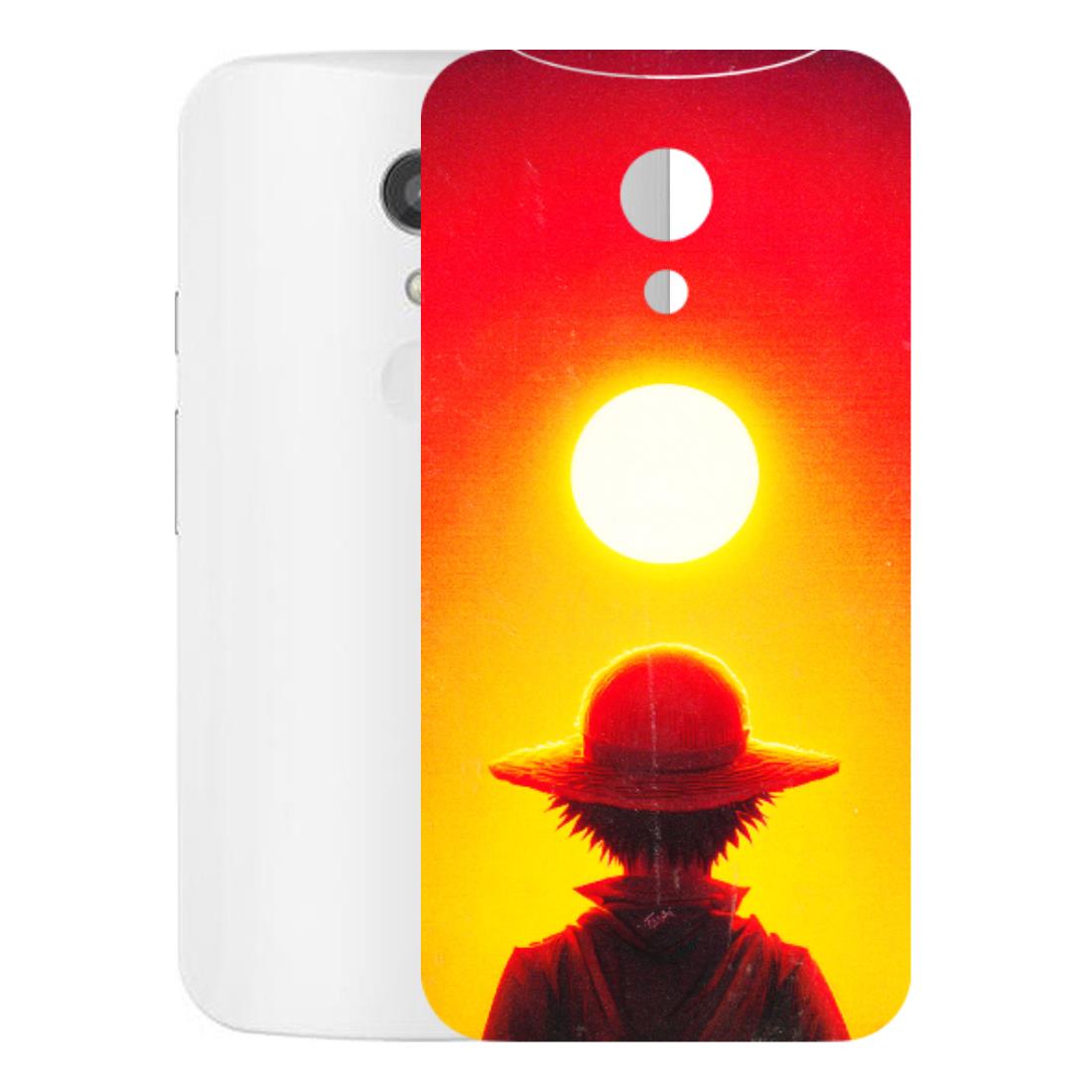 Motorola Phone Skins (All Models) - Cool Sunset With Monkey D.Luffy Anime - 3D Embossed Finish (L-329) Motorola Moto G2