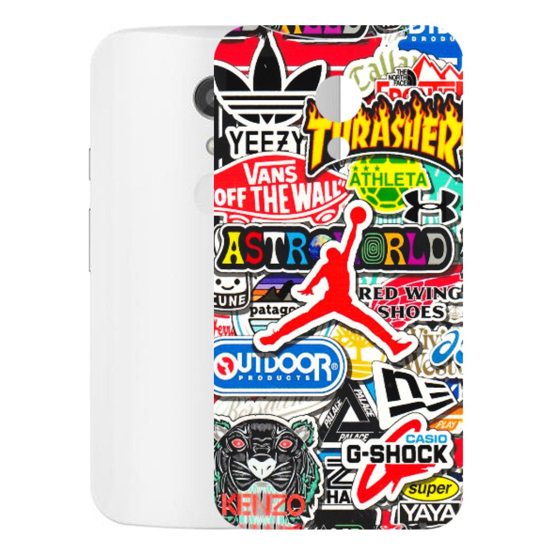 Motorola Phone Skins (All Models) - Multi Brands Sticker Graffiti - 3D Embossed Finish (L-37) Motorola Moto G2