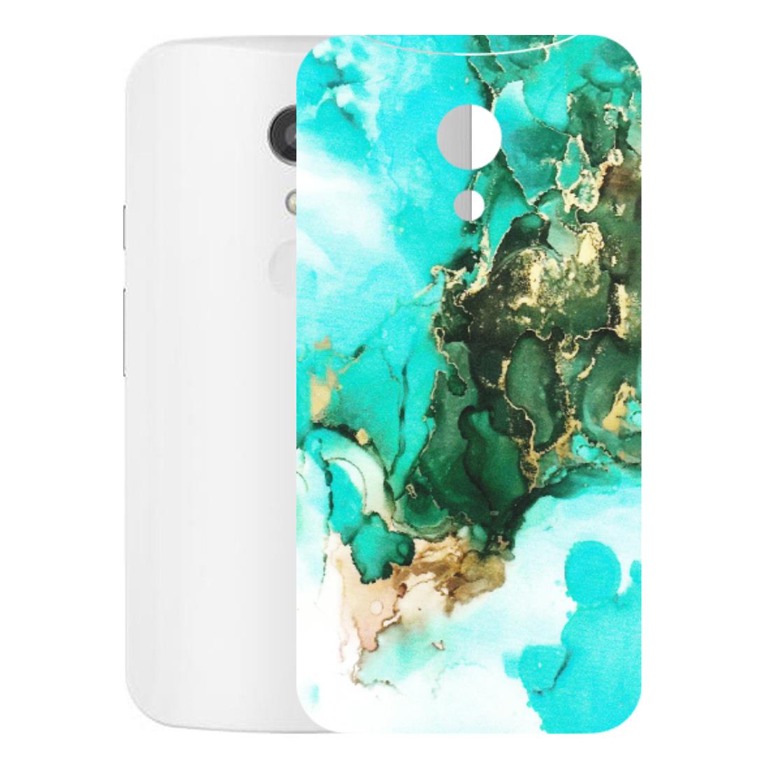 Motorola Phone Skins (All Models) - The Blue Gold Marble - Matte Finish (M-124) Motorola Moto G2