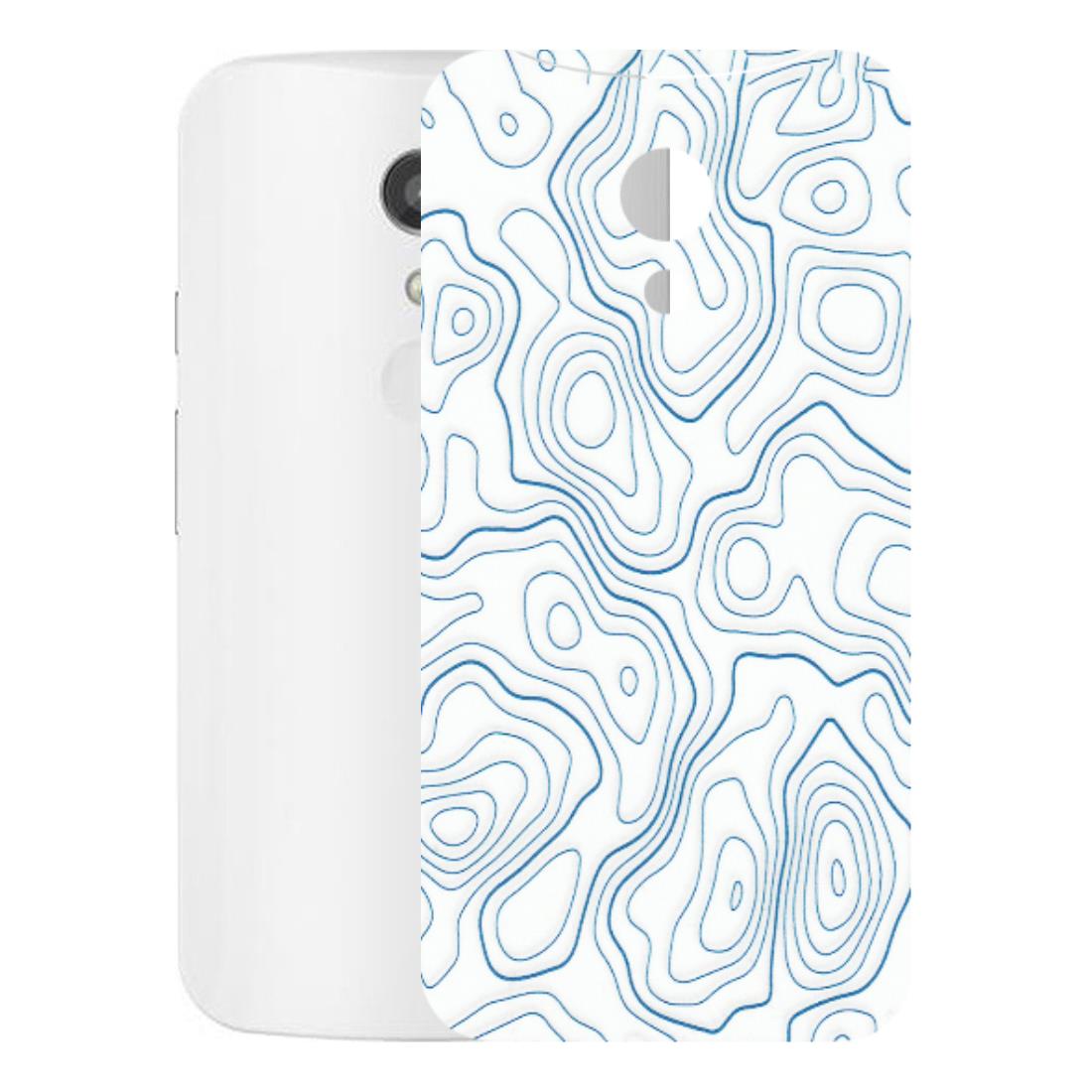 Motorola Phone Skins (All Models) - Blue And White Swirls - Matte Finish (M-139) Motorola Moto G2