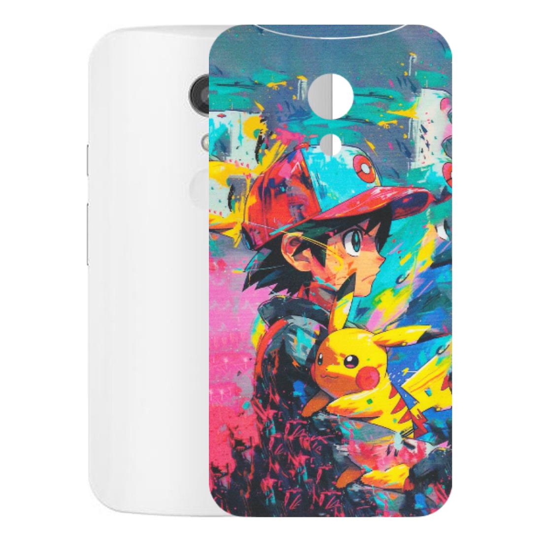 Motorola Phone Skins (All Models) - Ash & Pikachu - Matte Finish (M-26) Motorola Moto G2