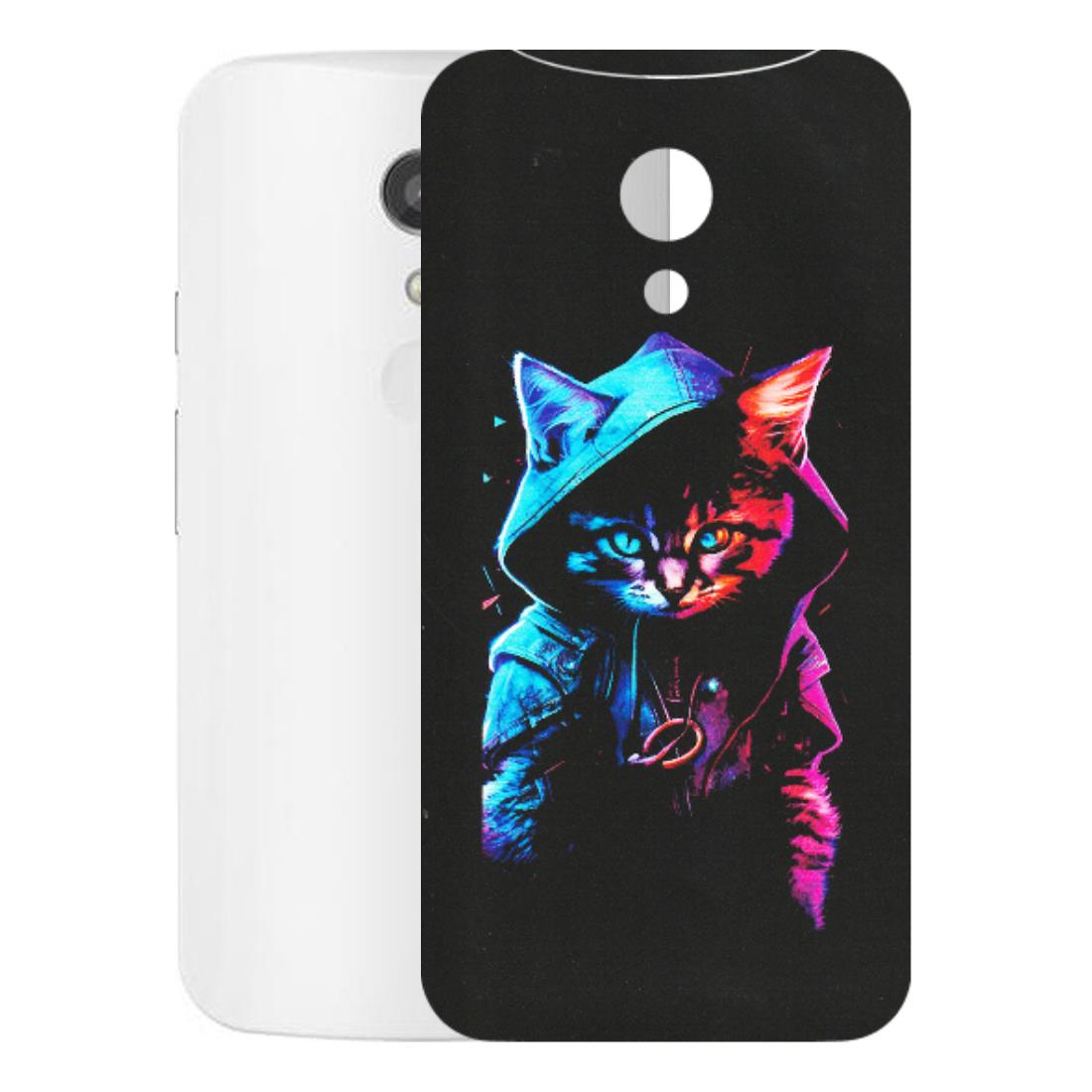 Motorola Phone Skins (All Models) - Cyberpunk Cat - Matte Finish (M-45) Motorola Moto G2